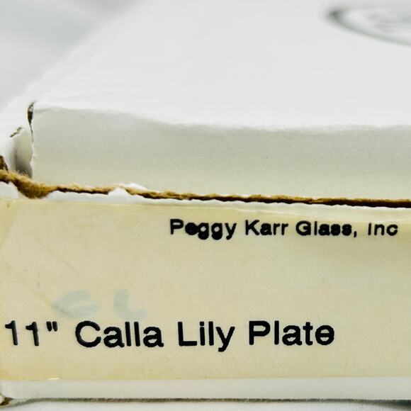 Peggy Karr 2001 CALLA LILY 11" Fused Art Glass Plate with Box Retired LE #928 - Picture 7 of 8